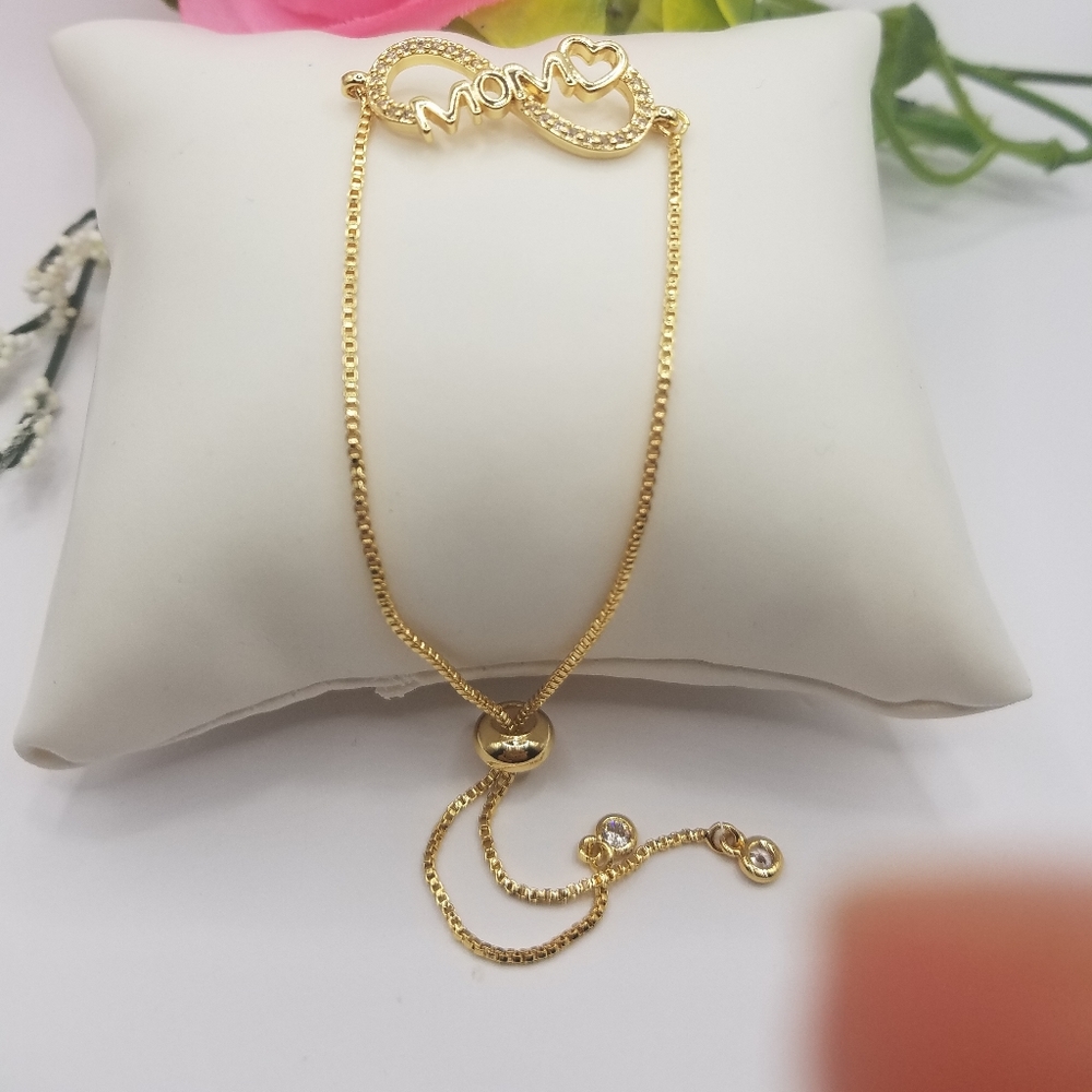 14k gold plated adjustable bracelet mon